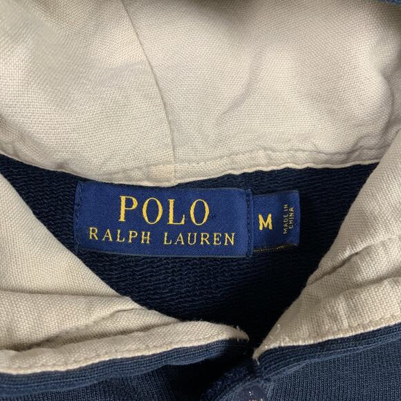 Polo Ralph Lauren Jacket Mens Medium Blue Letterman Varsity Hooded 1967 Casual - Picture 7 of 12